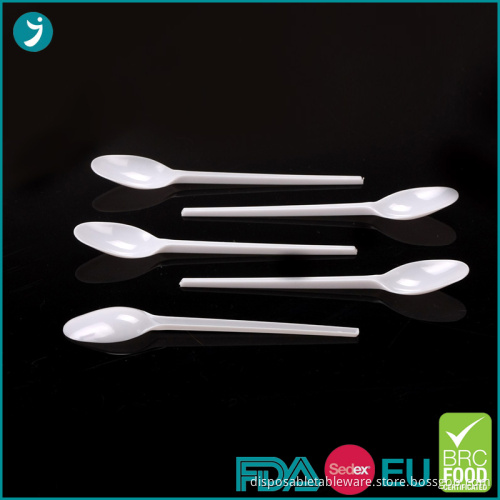 Disposable Plastic Coffee Spoon White Stackable